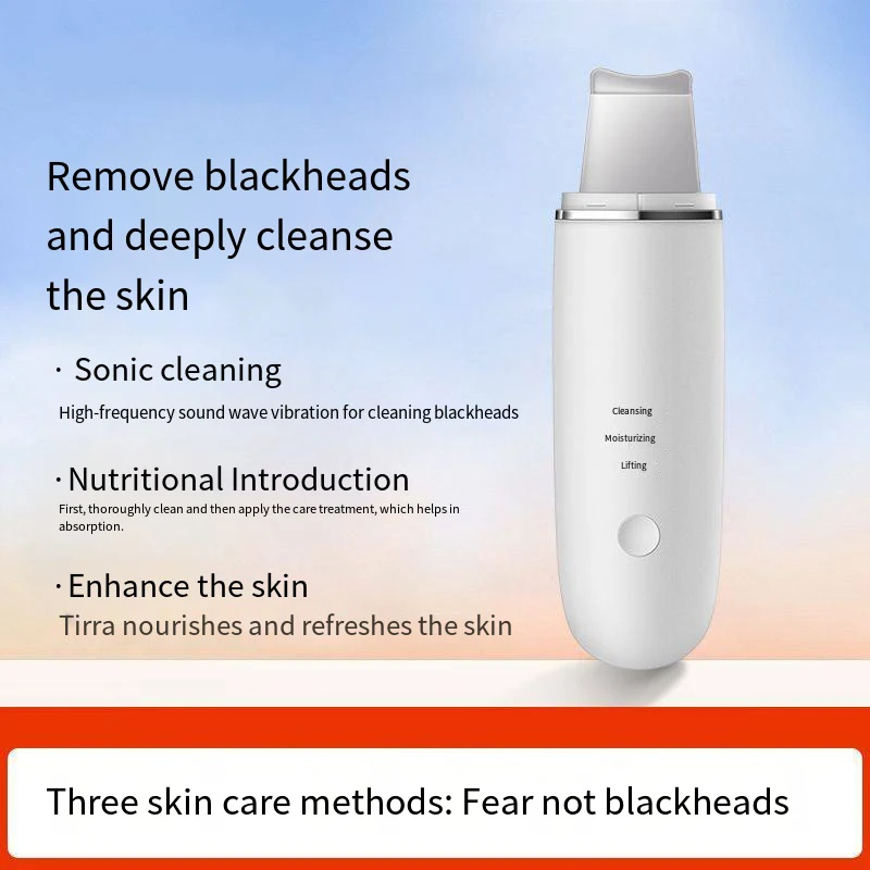 Gezichtshultrasone mee-eter verwijderaar voor poriënreiniging. Reinigingsapparaat voor het verwijderen van mee-eters en acne. Diep reinigend hulpmiddel