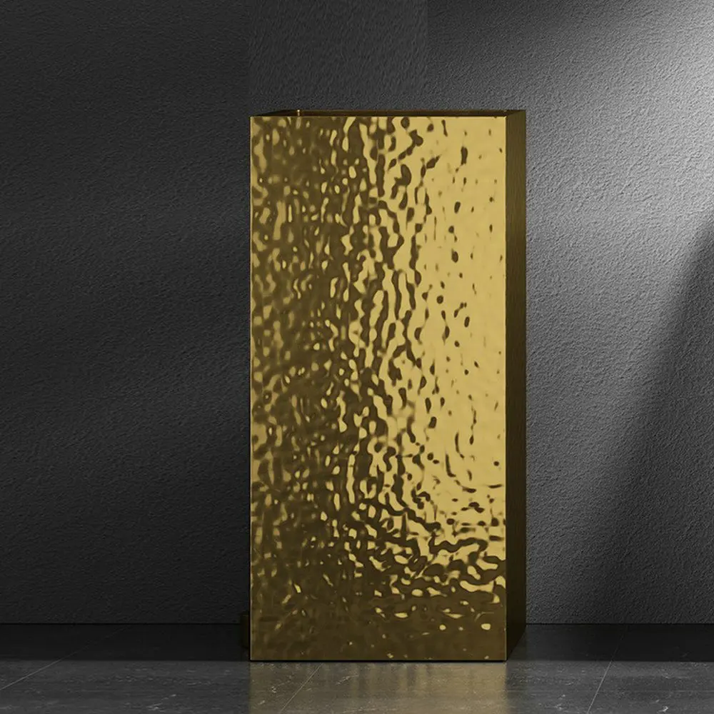 

Water wave stainless steel column basin creative personalized column basin integrated floor standing washbasin