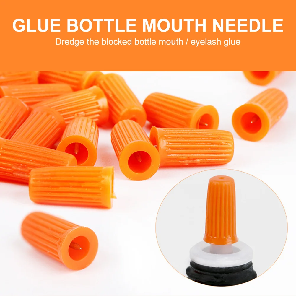 

20Pcs Eyelash Glue Bottle Needle Caps Anti-Blocking Nozzle Needles Glue Bottle Opening Tips Salon Supplies