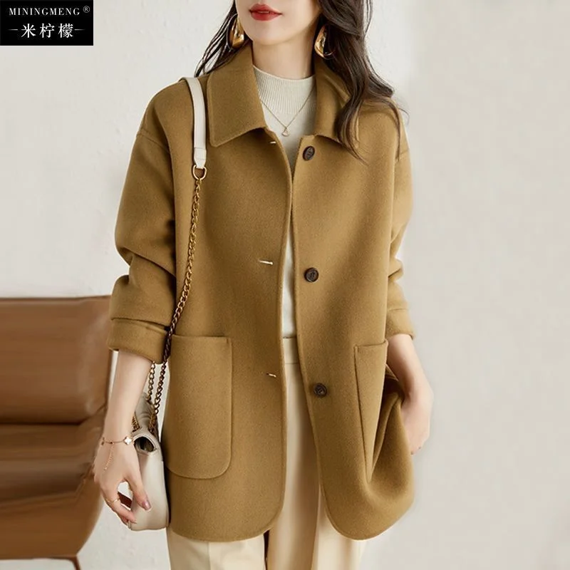 Fashion New Single-breasted Coat New Handmade Jacket Women's Clothing