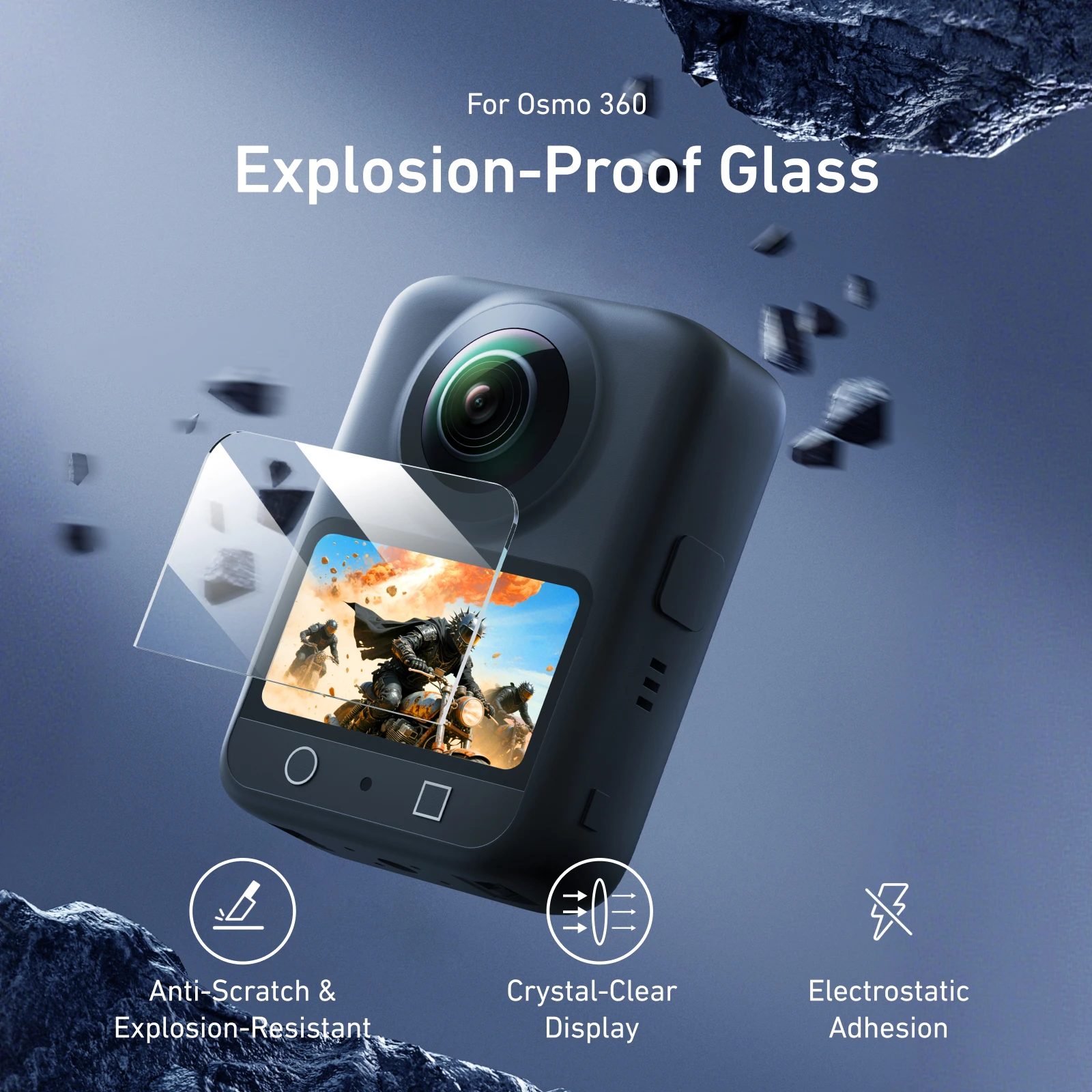 

2 pcs Screen Protector For DJI osmo 360 HD Tempered Glass for 0smo 360 Camera Protective Film