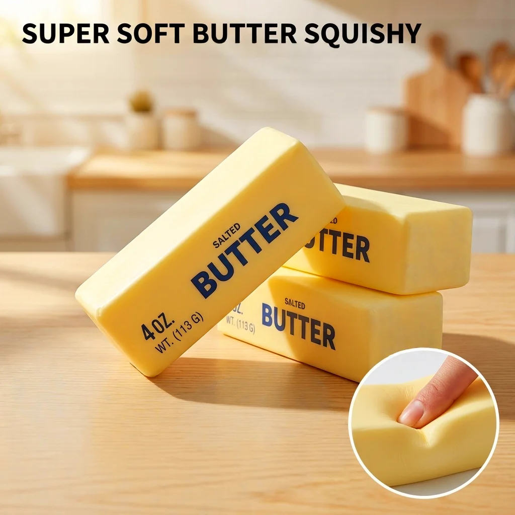 Butter-Stick Quetschspielzeug Langsam Aufsteigendes Squishy-Spielzeug Butter-Ziegel Taba Weiches Niedliches Stressabbau-Spielzeug Anti-Angst Sensorisches Entspannungsgeschenk