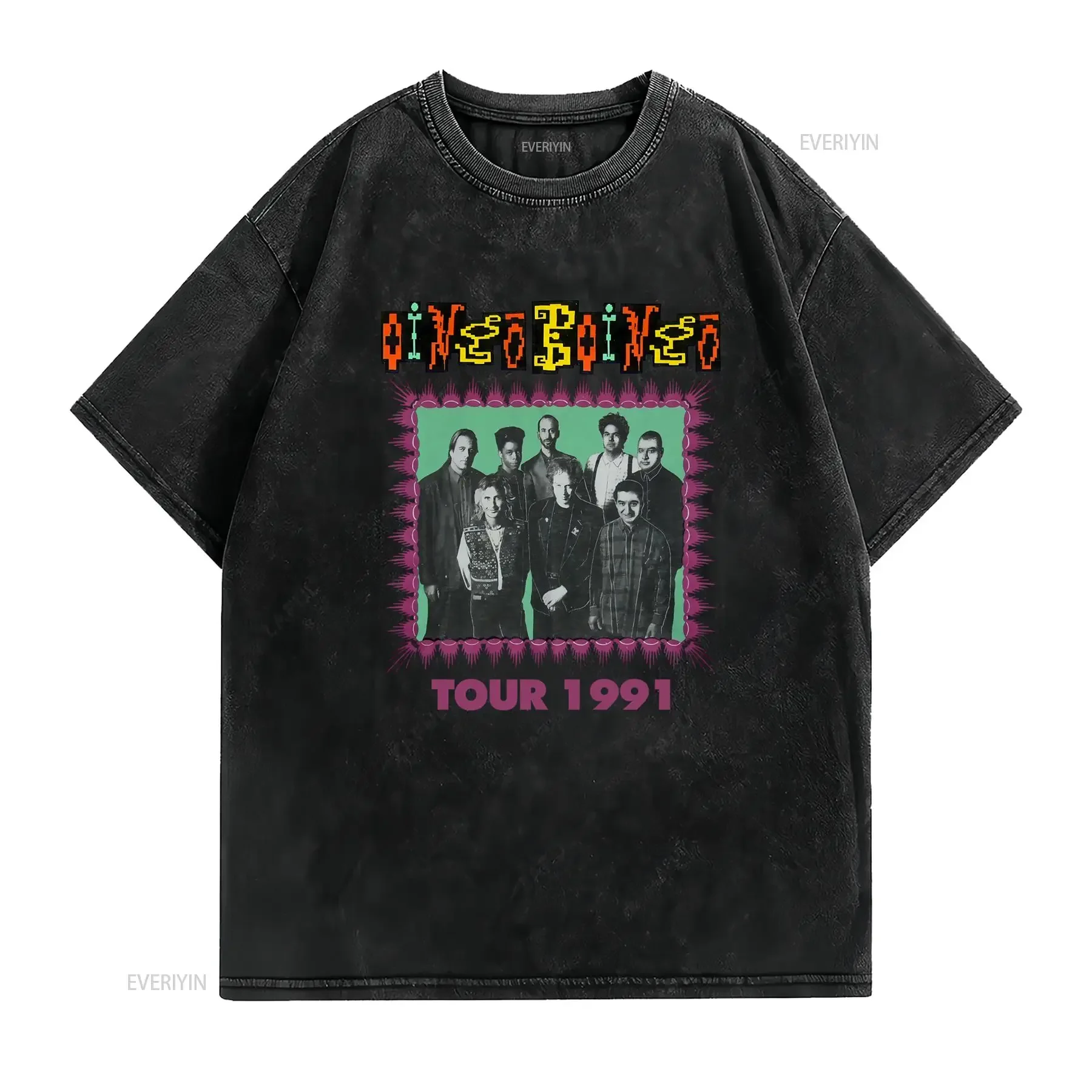 Vintage 1991 Oingo Boingo Band Tour Retro Print Casual Rock Music T Shirt vintage Washed Unisex fashion homme designer clothes