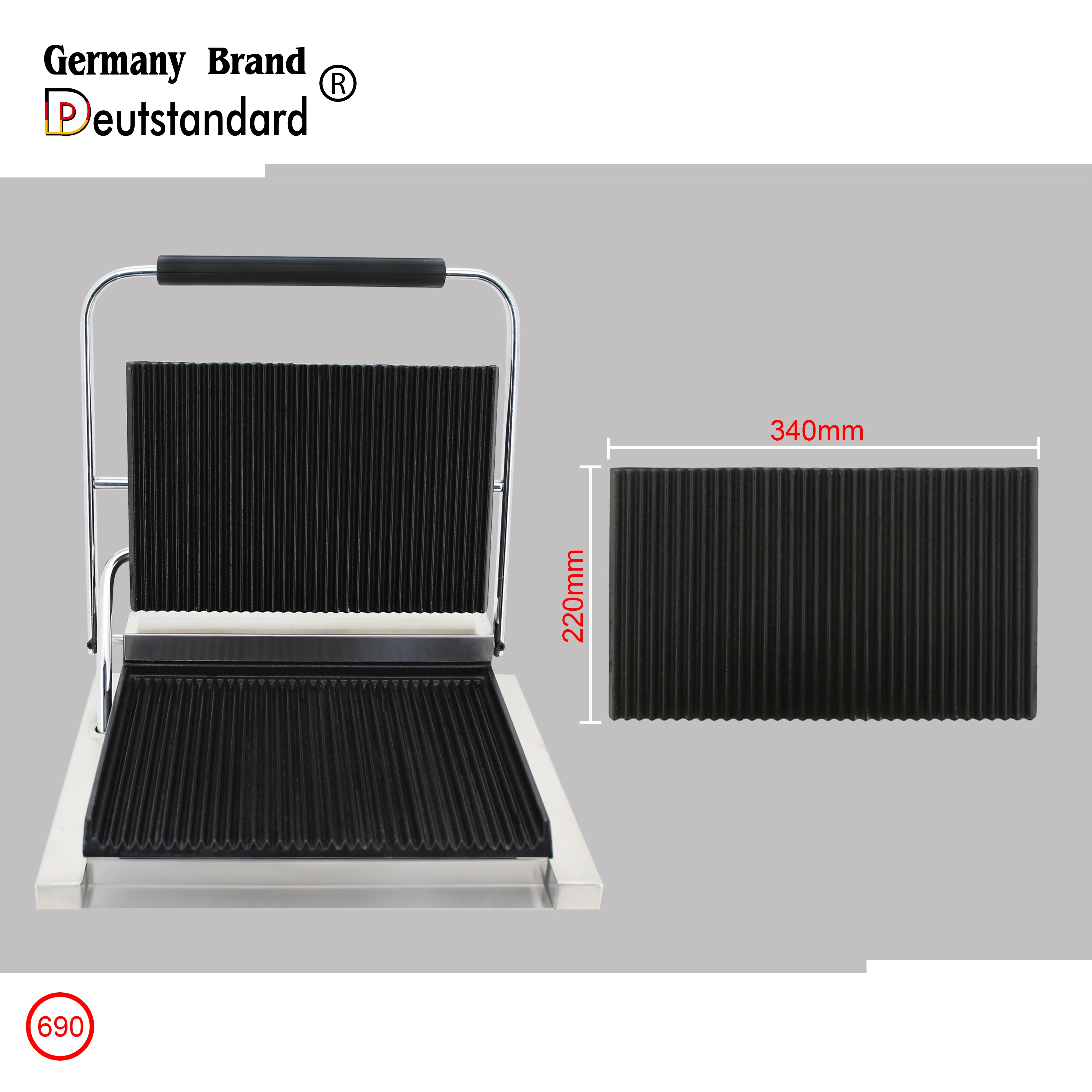 แผ่นเดี่ยว Non-Stick Cast Iron Panini Grills บาร์บีคิวไส้กรอก Burger Toast Beef สเต็กแซนวิช Panini PressGrills