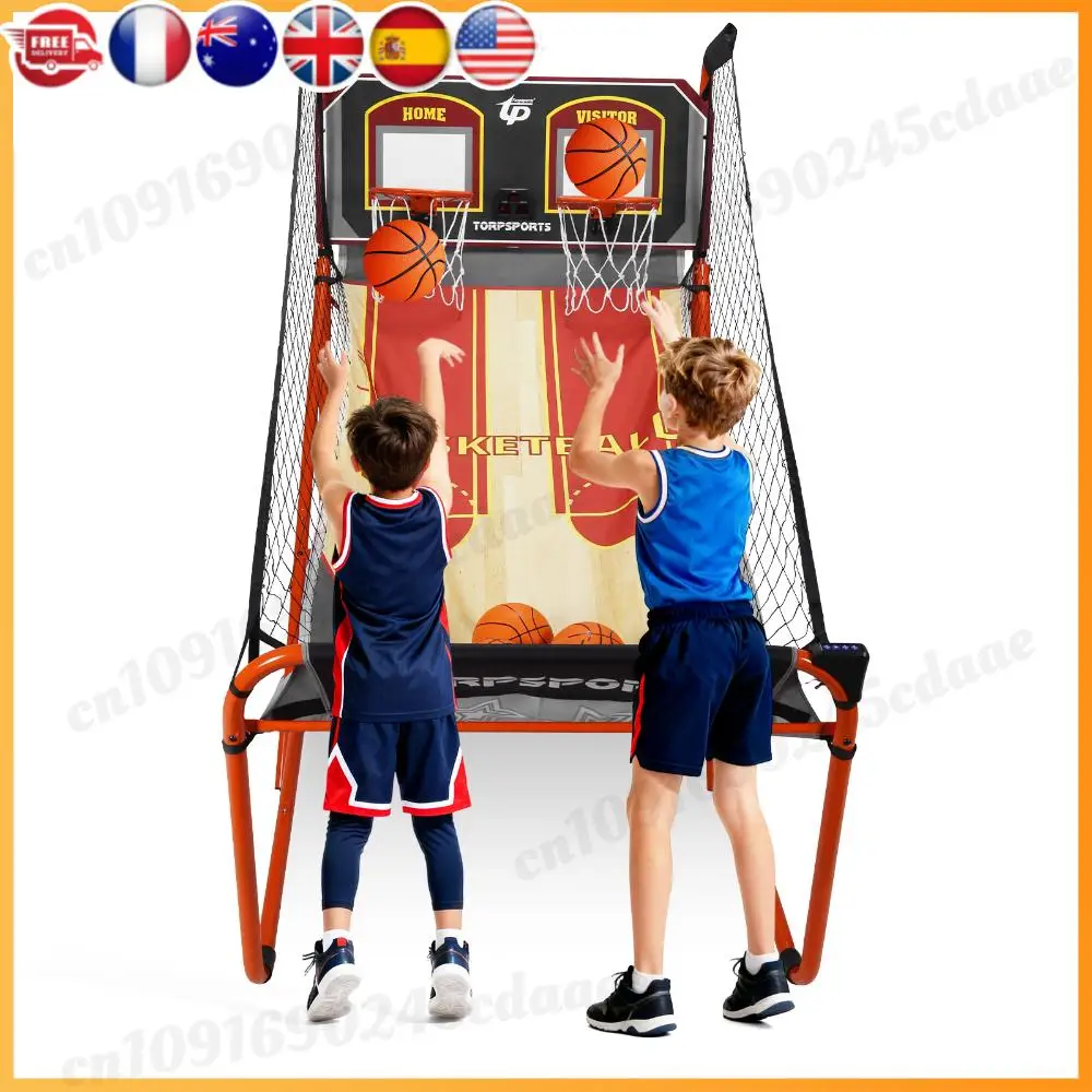 

Arcade Basketball Game Set Dual Basketball Shooting Machine Quickly Assembled with Steel Frame for 2 Players Basement Game Rooms
