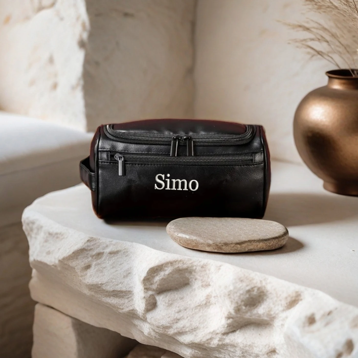 Personalized embroidery large waterproof ladies make-up bag cosmetics bathroom shaving bag men travel business handbag image 3