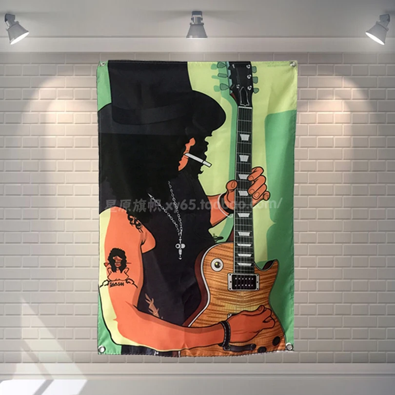 

"SLASH" Rock Band Hanging Art Waterproof Cloth Polyester Fabric 56X36 inches Flags banner Bar Cafe Hotel Decor