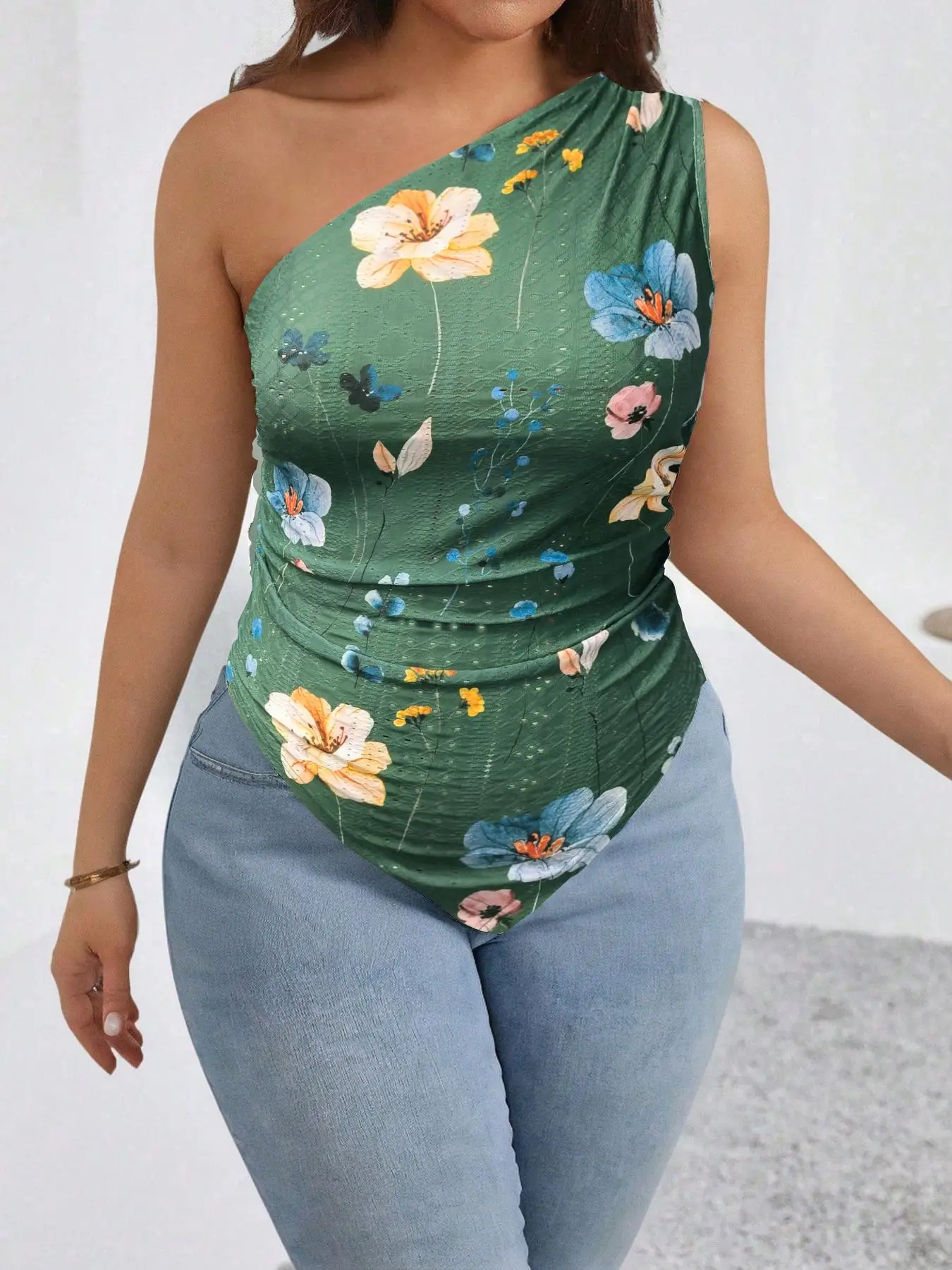 【Plus Size】 Floral Print Tank Top, Casual Sleeveless Top for Daily Wear, Women Plus Clothing for All Seasons image 3