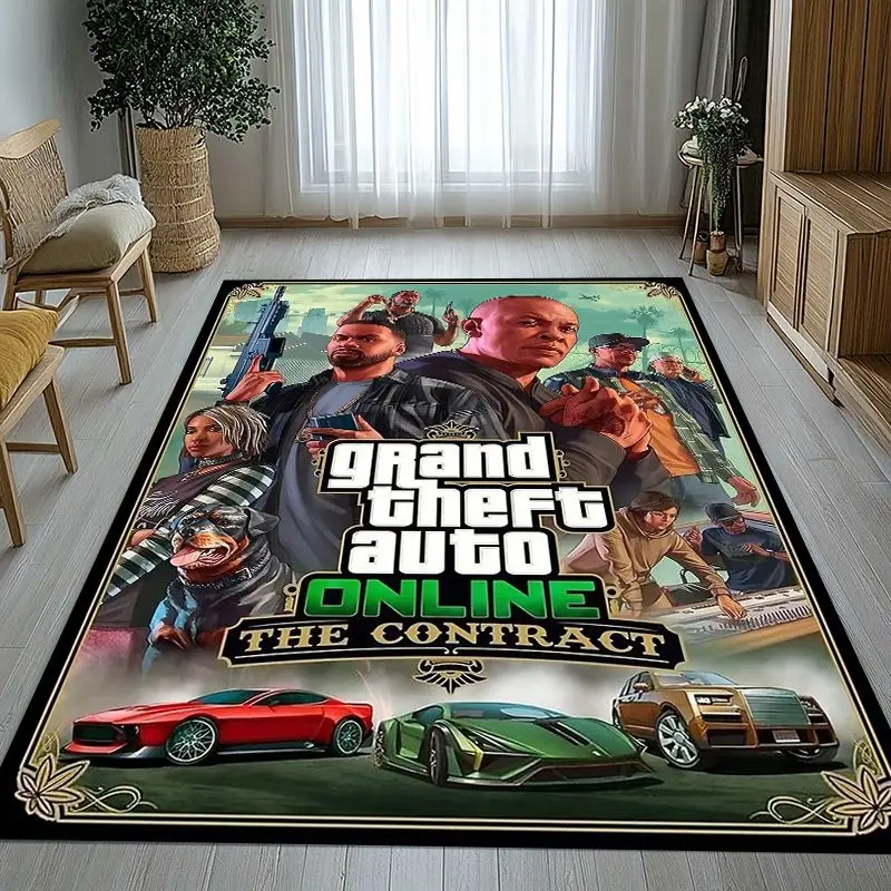 Game G-GTA San Andreas Soft Non-Slip Large Area Rug for Living Room,Bedroom Playroom Carpet Mat for Sofa,Home Decor Gift