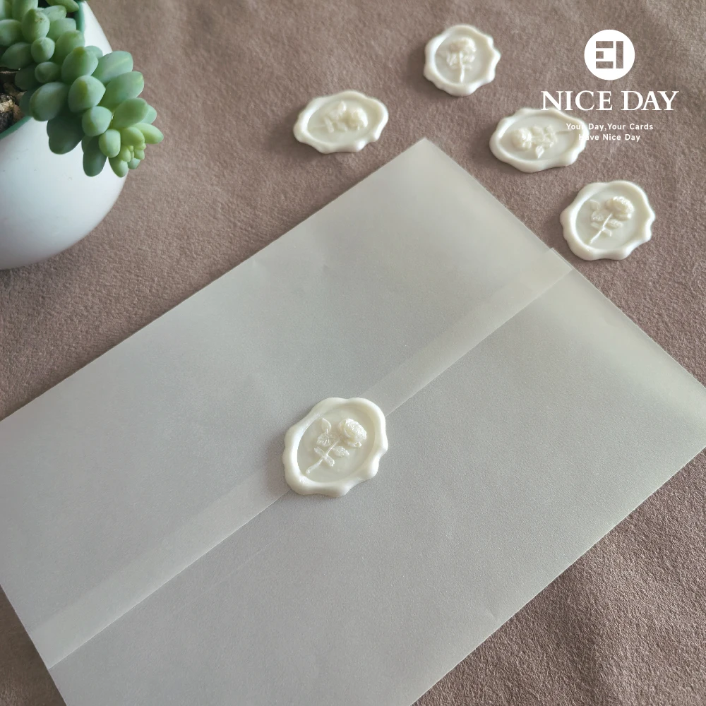 20/30/50 Pack Pre-Folded Vellum Jackets for 5x7 Invitations, Translucent Vellum Paper 5x7, Vellum Jackets for Envelope