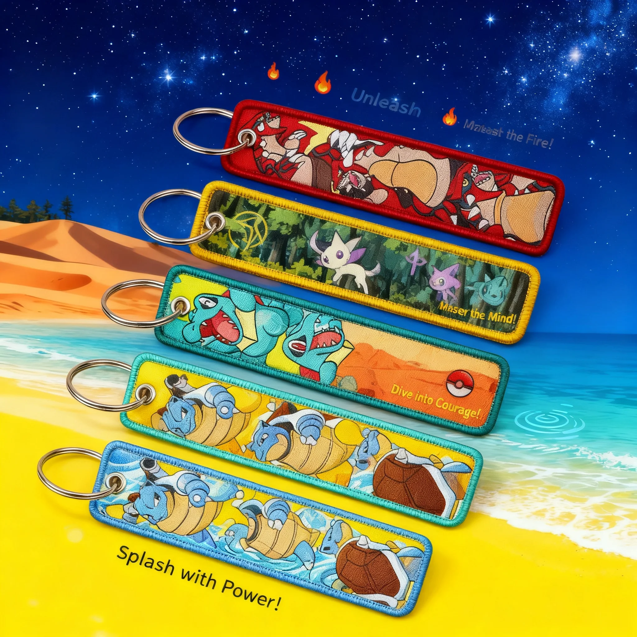 

Japanese Anime Elf Keychain Embroidery Key Holder Car Backpack Keyrings Tag 1pcs Monsters Key Chain Accessories Gift