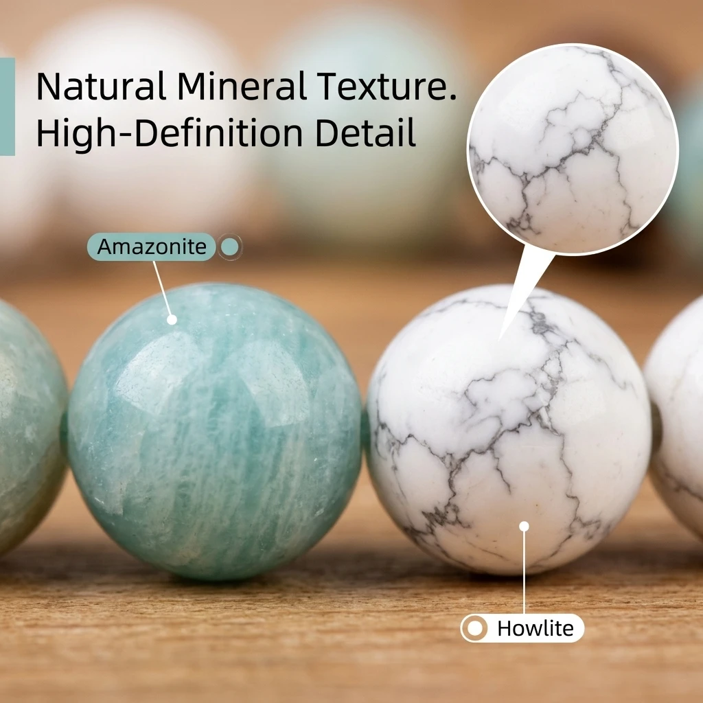 3Pcs Blue White Turquoise Amazonite Beaded Bracelet Set Women Men Stackable Elastic Stretch Harmony Mindfulness Bracelets Gift