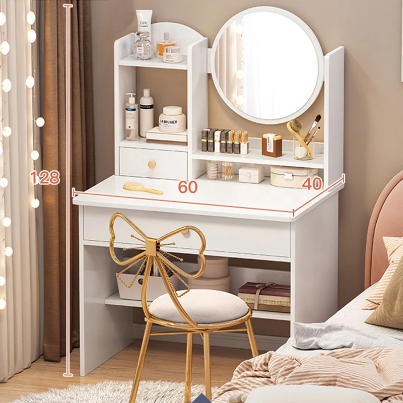 

Mirror Wood Bedroom Dressing Table Dressing Room Stool Makeup Vanity Desk with Drawers Meuble Coiffeuse Makeup Furniture XY50D