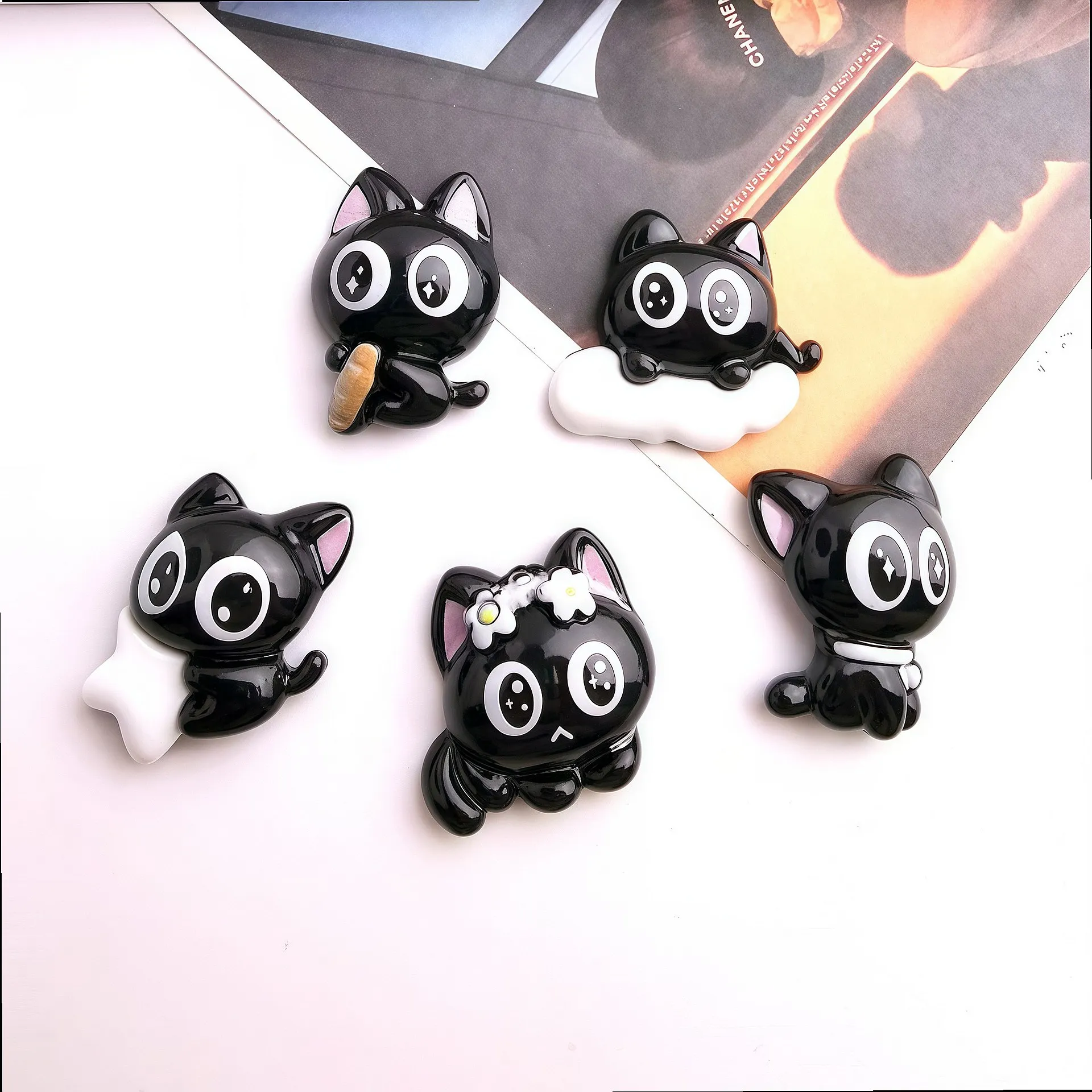 100pcs Kawaii Mini Cat Resin Flatback Charms DIY for Phone Case Hairpin Keychain Earrings Scrapbook