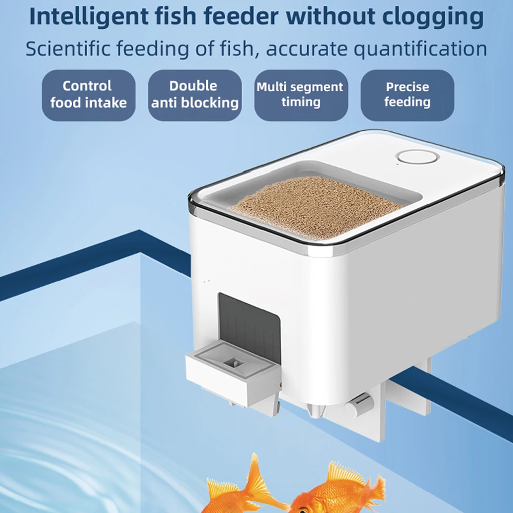 WiFi Intelligent Automatic Feeder for Aquarium 100ML Large Capacity Goldfish Fish Feeder with Mobilephone APP Control