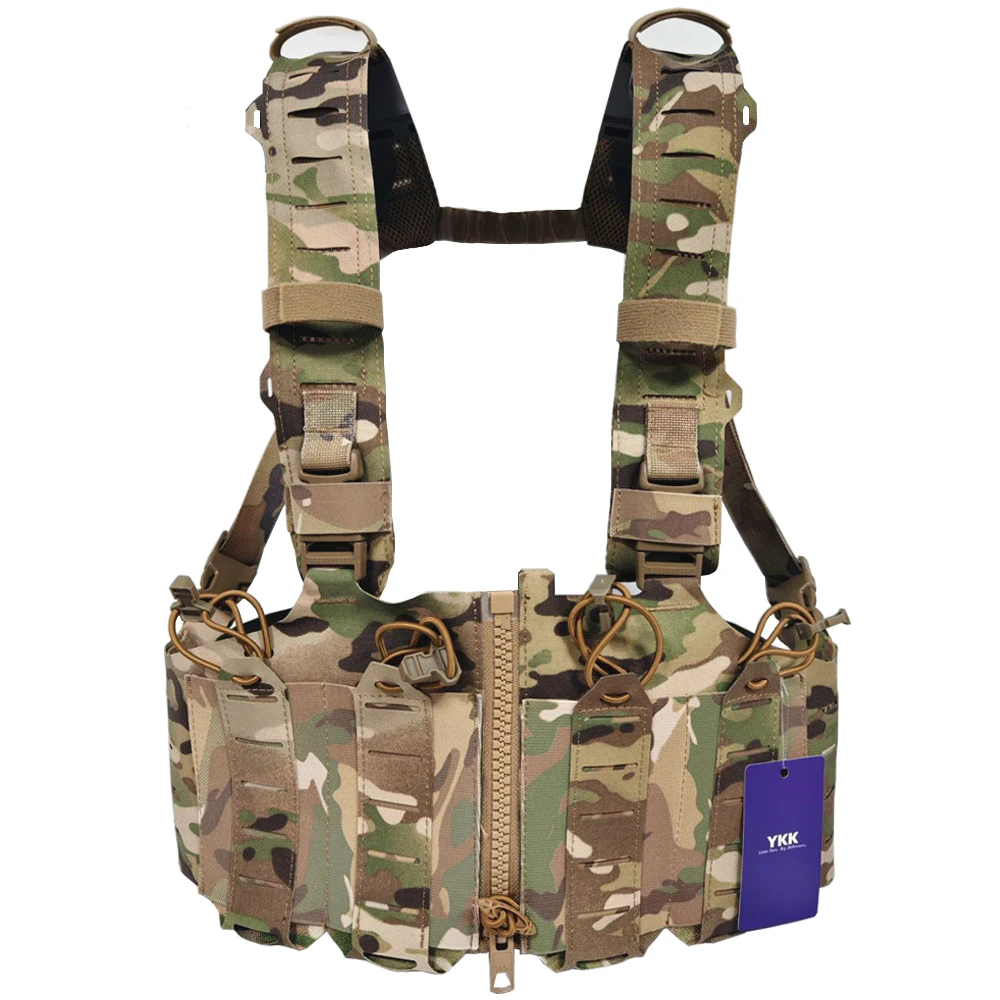 

Tactical Speed SF Chest Rig H-harness MOLLE Lightweight Assault Training Hunting Vest with M4/AR/AK Quadruple Magazine Pouch