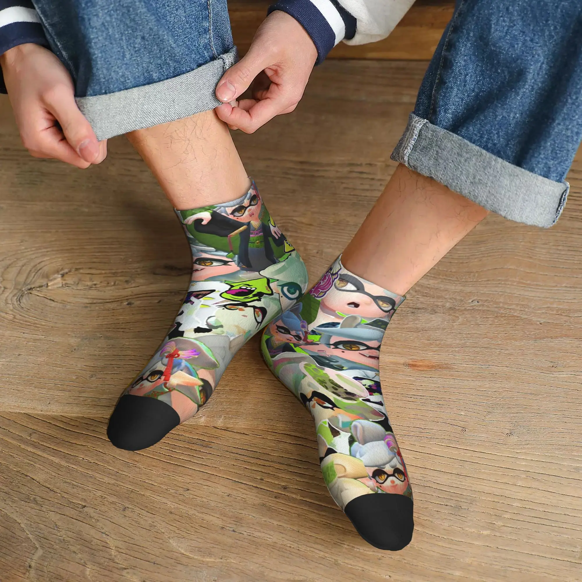 

All Seasons Cartoon Popular Splatoon 3 game Socks Harajuku Sport Middle Tube Socks Soft Hip Hop Stockings for Men Women