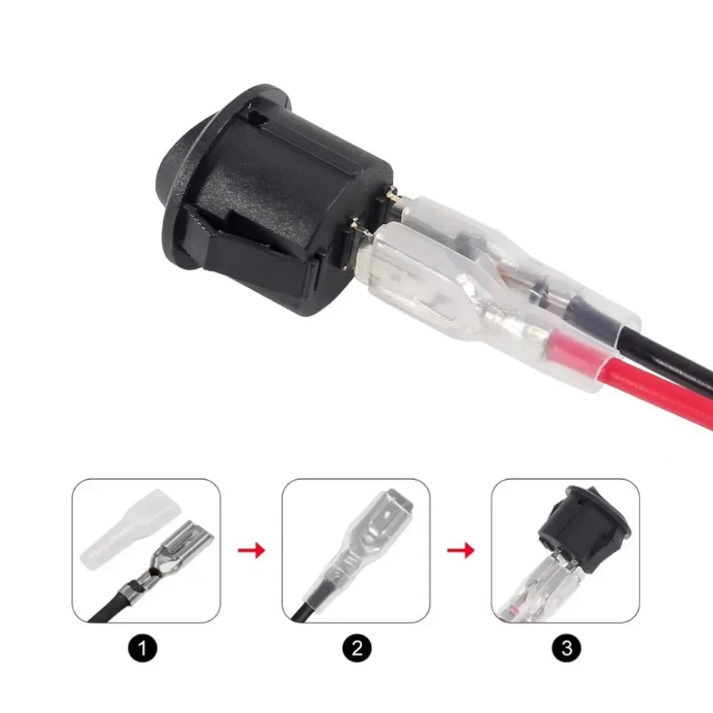 5Sets Car Universal 20mm Mini 12 Volt Toggle 2 Pin Switch Wired 12V Black Round Rocker Switch ON Off SPST Interior Accessories