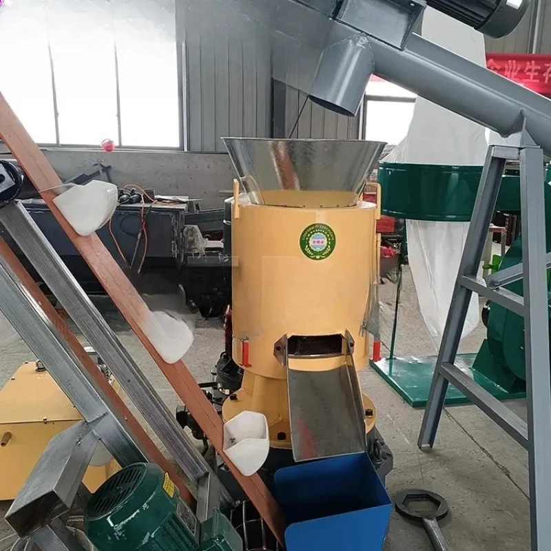 Chip Biomass Straw Flat Die Small Scale Wood Pellet Mill Feed Processing hine