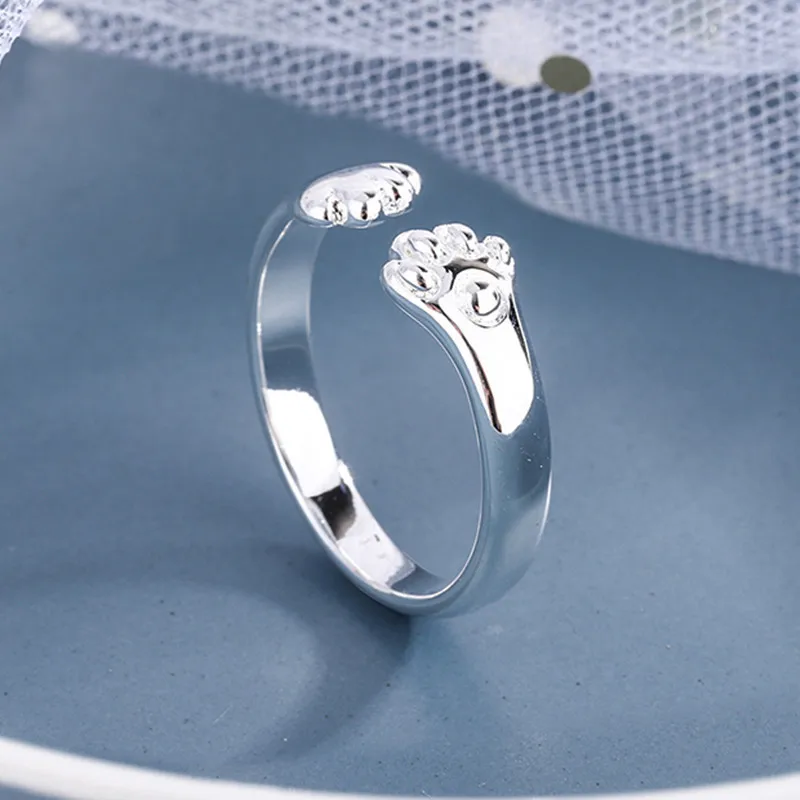 Hot Popular Cute Animal 925 Sterling Silver Jewelry Fashion Personality Cat Claw Temperament Exquisite Opening Rings  R090