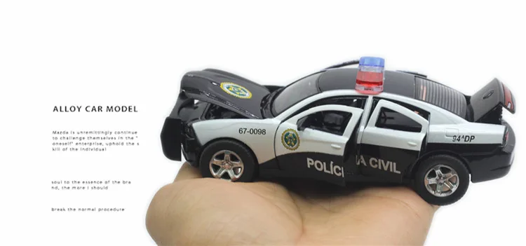 Dodge Charger Police Car Alloy Model 6-door Simulation Car Model Toy Sound and Light Model Simulation Equal-scale Car Ornaments