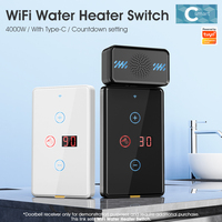 SMATRUL Smart Wifi 20A Water Heater US Standard Switch Wall-mounted Touch Screen with Screen Display TypeC Timing Voice Tuya App