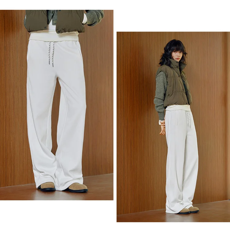 Semir Freizeithose für Damen, Winter, wärmeisolierend, antibakteriell, mit Fleece gefüttert, Kordelzug, Jogginghose, getäfelt, neues, vielseitiges, weites Bein – Detail 4