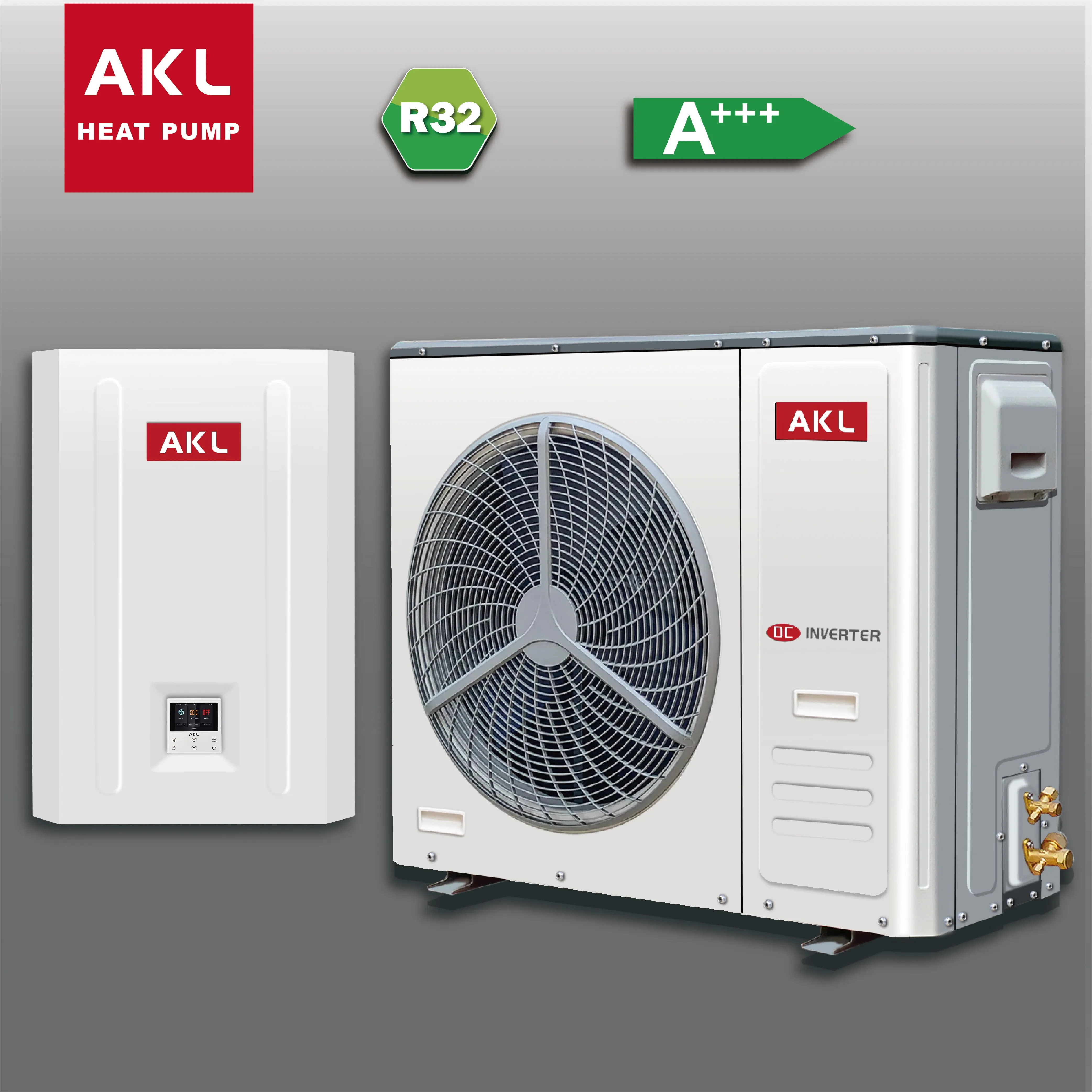 AKL full DC variable frequency heat pump R32 heat pump, with WIFI controlled split 8kw heat pump