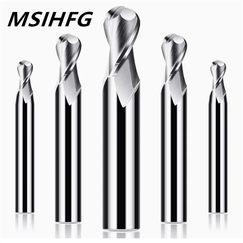 HRC55 2 Flute Extended Ball Endmill Tungsten Carbide End Mill CNC Tools Fresa  Metal Steel Frez Router Bit Milling Cutter