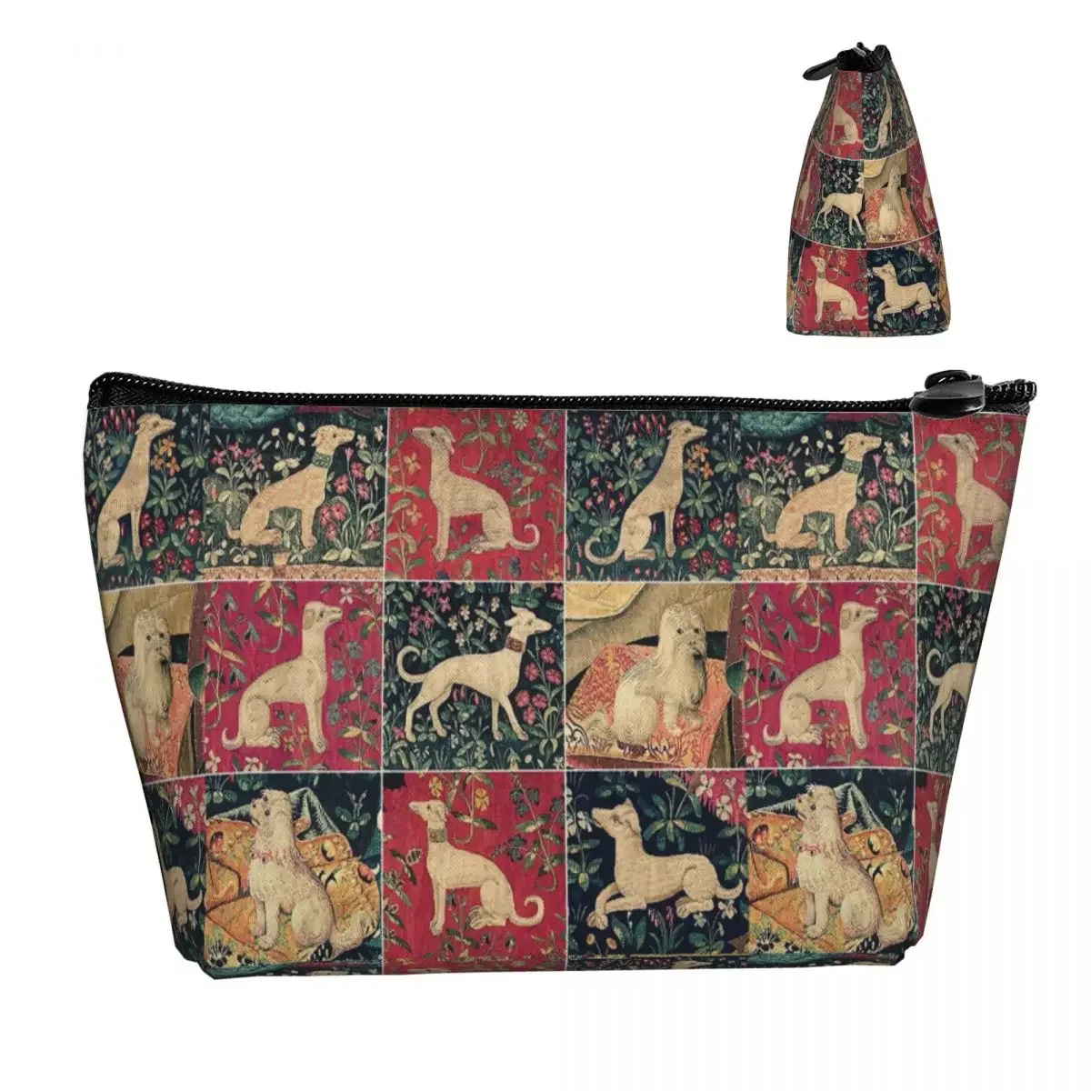 Medieval Greyhound Travel Cosmetic Bag Women Whippet Sighthound Dog Toiletry Makeup Organizer Lady Beauty Storage Dopp Kit