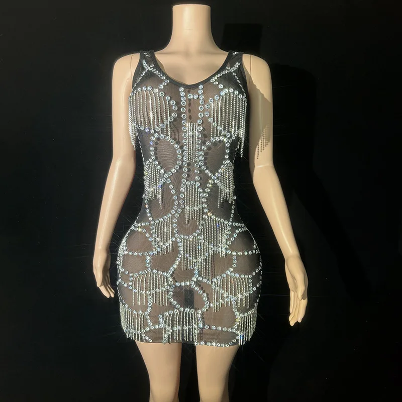 بار ملهى ليلي أداء شبكة سوداء منظور مثير مزاجه فستان سهرة الحدث المضيف مساء نموذج Vestidos Fiesta De Lujo