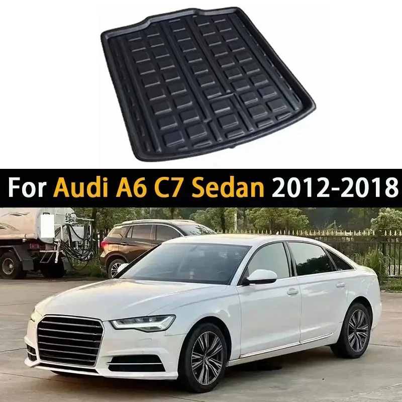 

Для Audi A6 C7 седан 2012-2018 2013 2014 2015 Автомобильный коврик для заднего багажника Водонепроницаемый багажник для ног Запчасти Лоток Коврик для багажника Авто