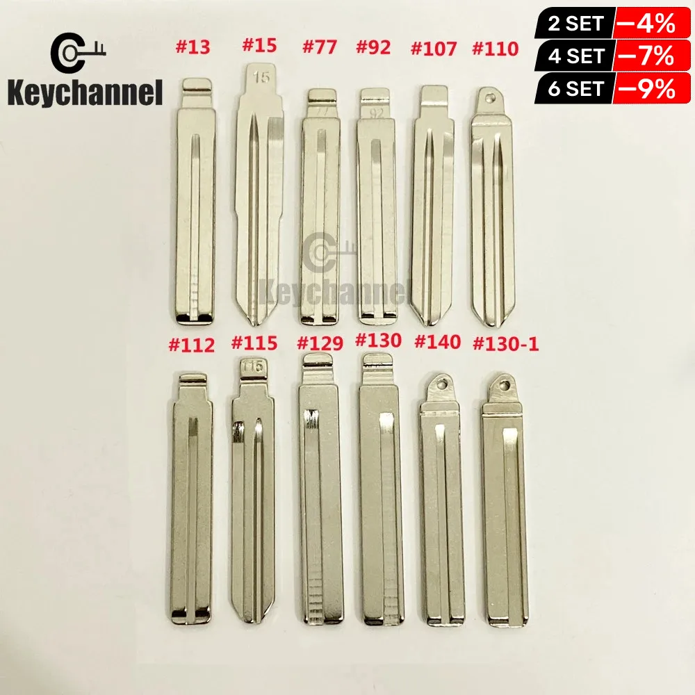 10 Stuks #13 #129 #130 Auto Sleutel Blade Toy40/Toy48/Hyn14/Hyn15/Hyn17/Kia7 Blanco Voor Hyundai Elantra Verna Voor Kia Rio Ceed Flip Key