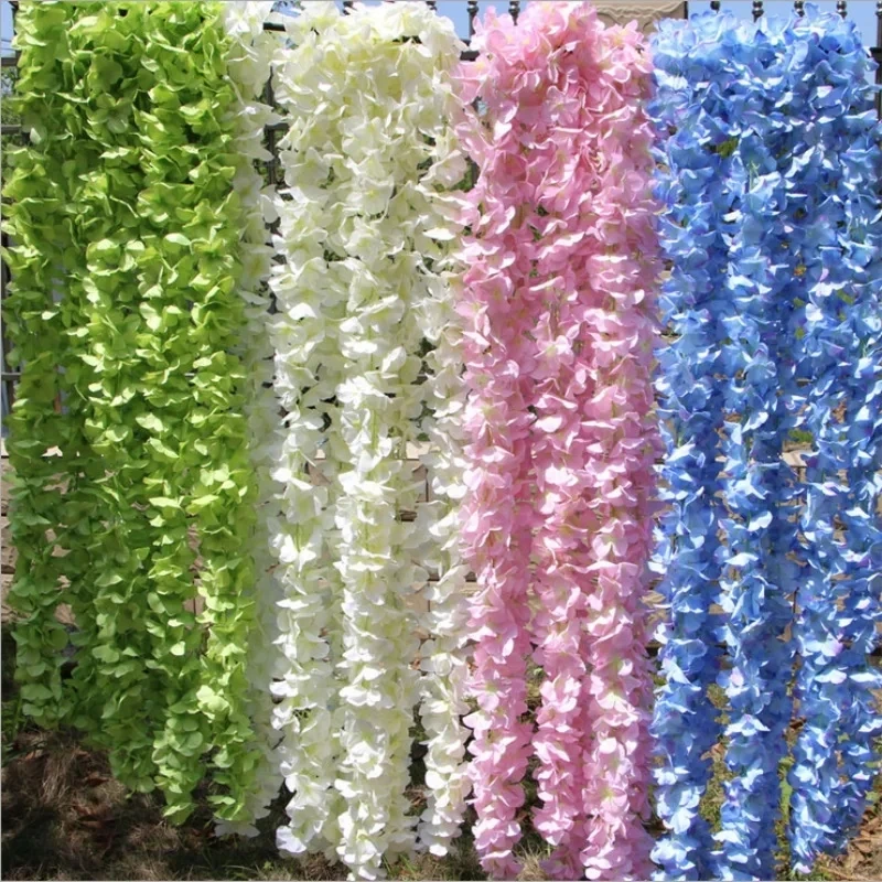 

50pcs 2M Orchid Rattan Artificial Silk Flower Vine For Home Wedding Garden Decoration Hanging Garland Wall Fake Flowers