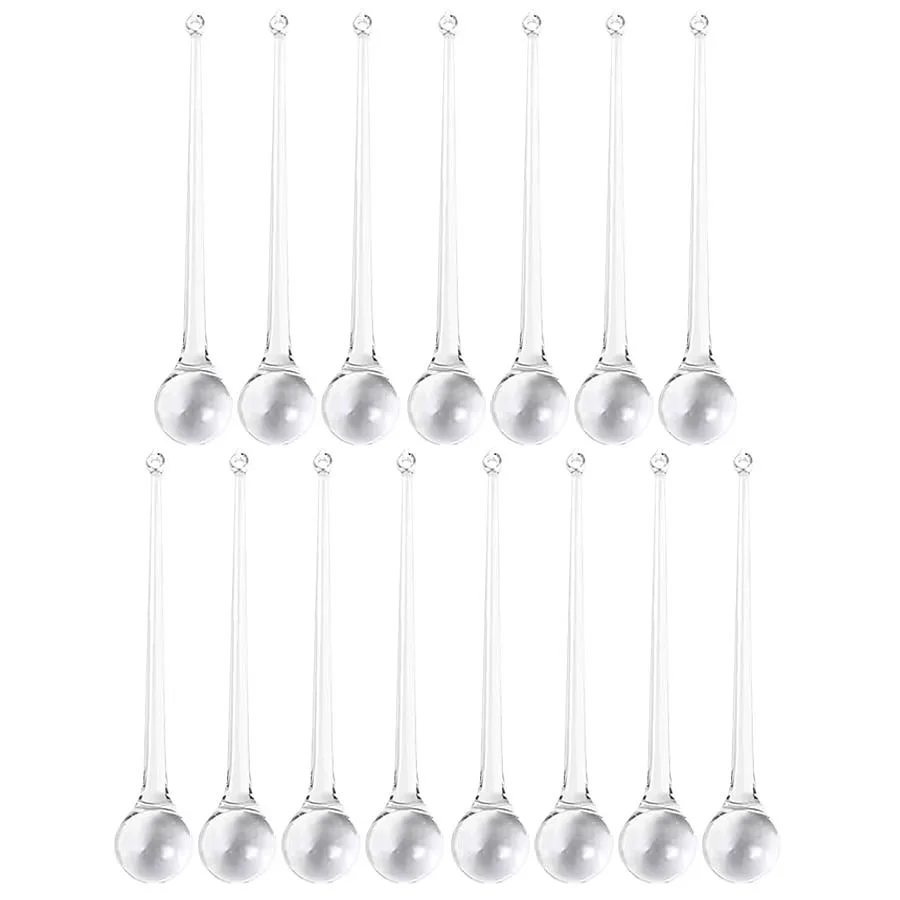 15/30Pcs Clear Christmas Teardrop Hanging Ornaments Clear Glass Raindrops Pendants DIY Crystal Christmas Tree Hanging Decor