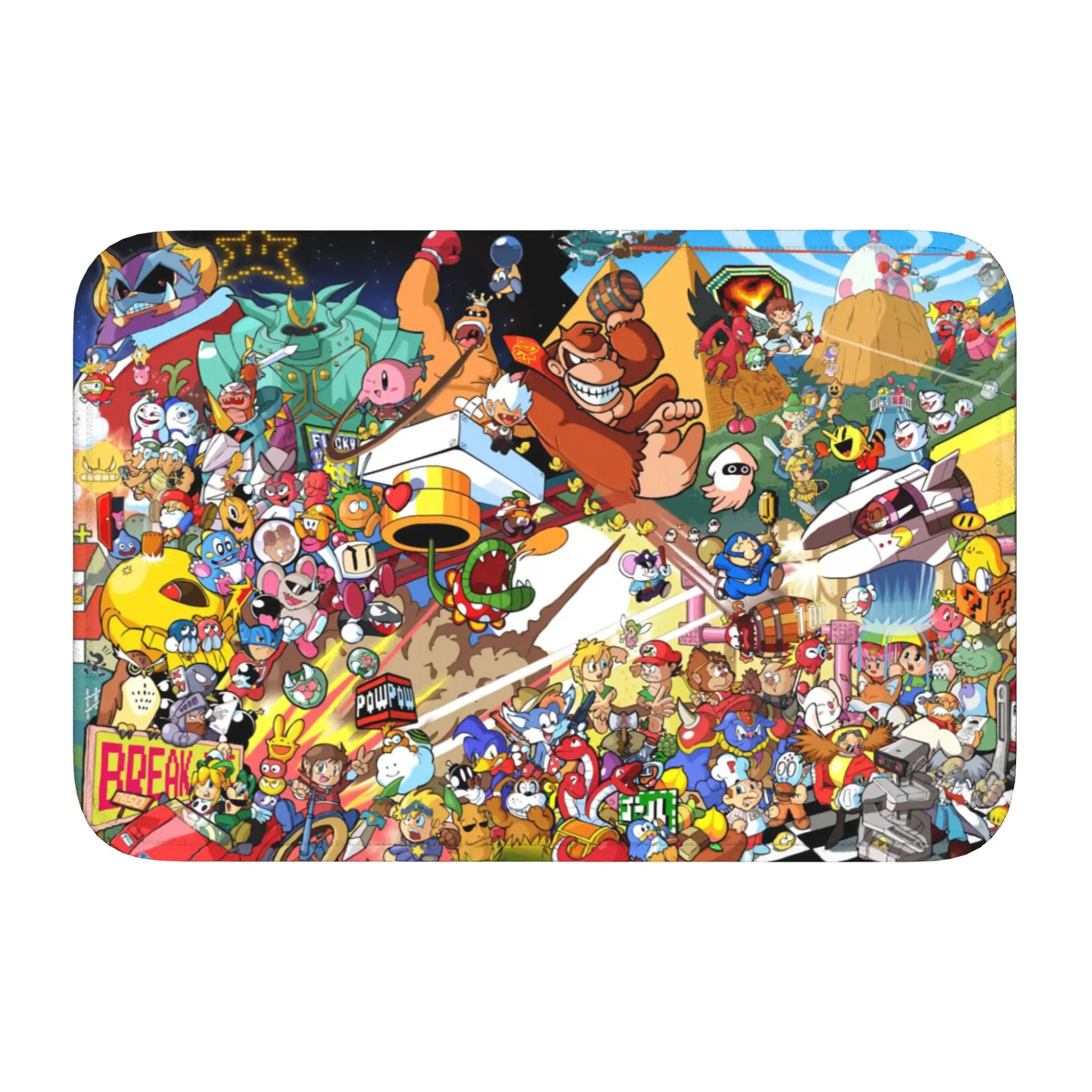 Custom Vintage A-Arca D-De's Game Collage Doormat Non-Slip Entrance Kitchen Bath Door Floor Mat  Garage Carpet Rug