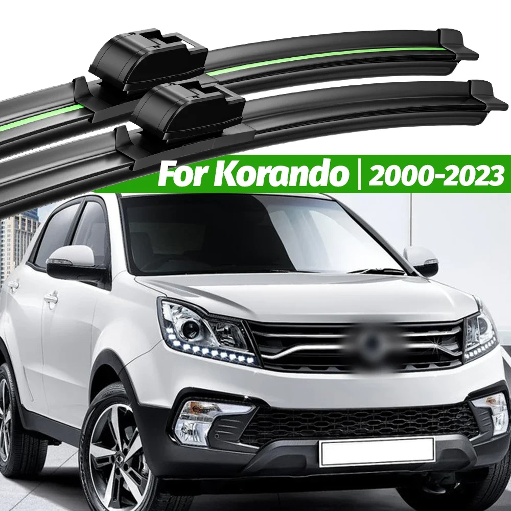 

For Ssangyong Korando 2000-2023 2pcs Front Windshield Wiper Blades 2006 2010 2013 2014 2018 2020 Windscreen Window Accessories