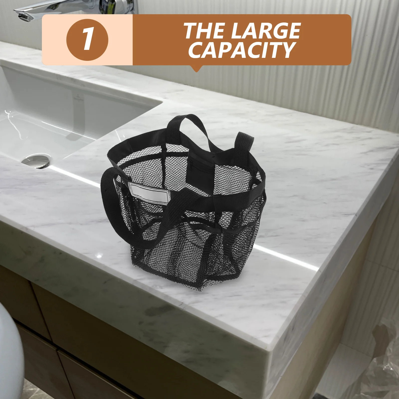 

8 Pockets Mesh Shower Bag Quick Dry Portable Toiletry Organizer for Gym Dorm Travel Camping Bathroom Hanging Storage Large