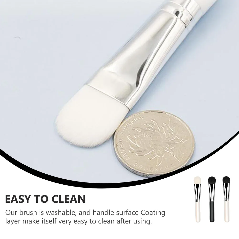 3pcs แปรงพอกหน้า Soft Fiber Applicator เครื่องมือล้างทําความสะอาดได้สําหรับเจลครีมหน้ากากแต่งหน้าเครื่องมือความงาม Skincare Aid