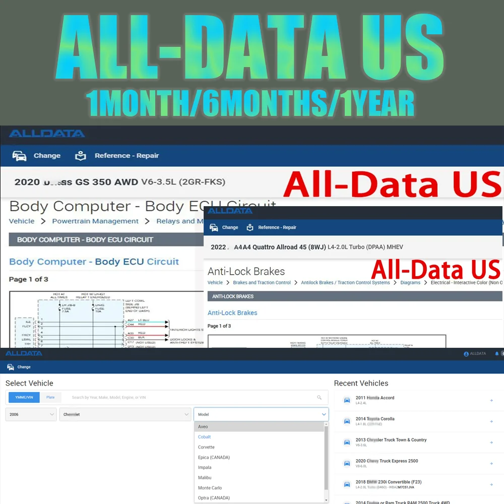 NEW Online Login Account Alldata US Full Version Wiring Diagrams Car Repair Software All Data US Workshop Repair Essential Tool