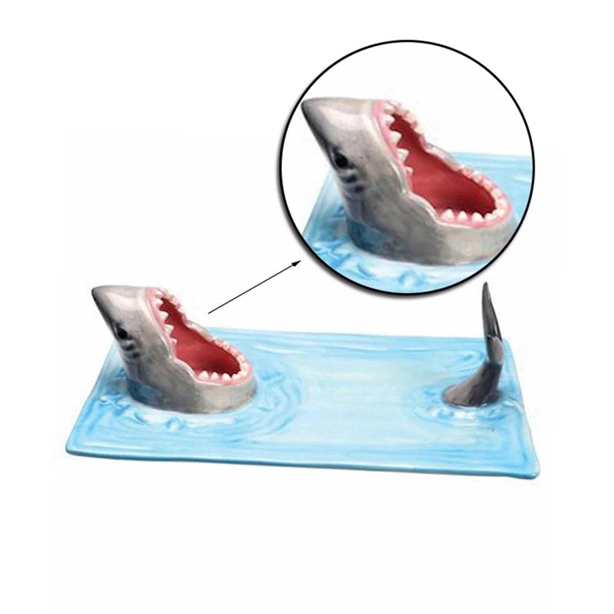 AA91 Ceramic Sushi Plate, Sharks Shape Rectangle Cheese Board Dining Table Kitchen Decoration