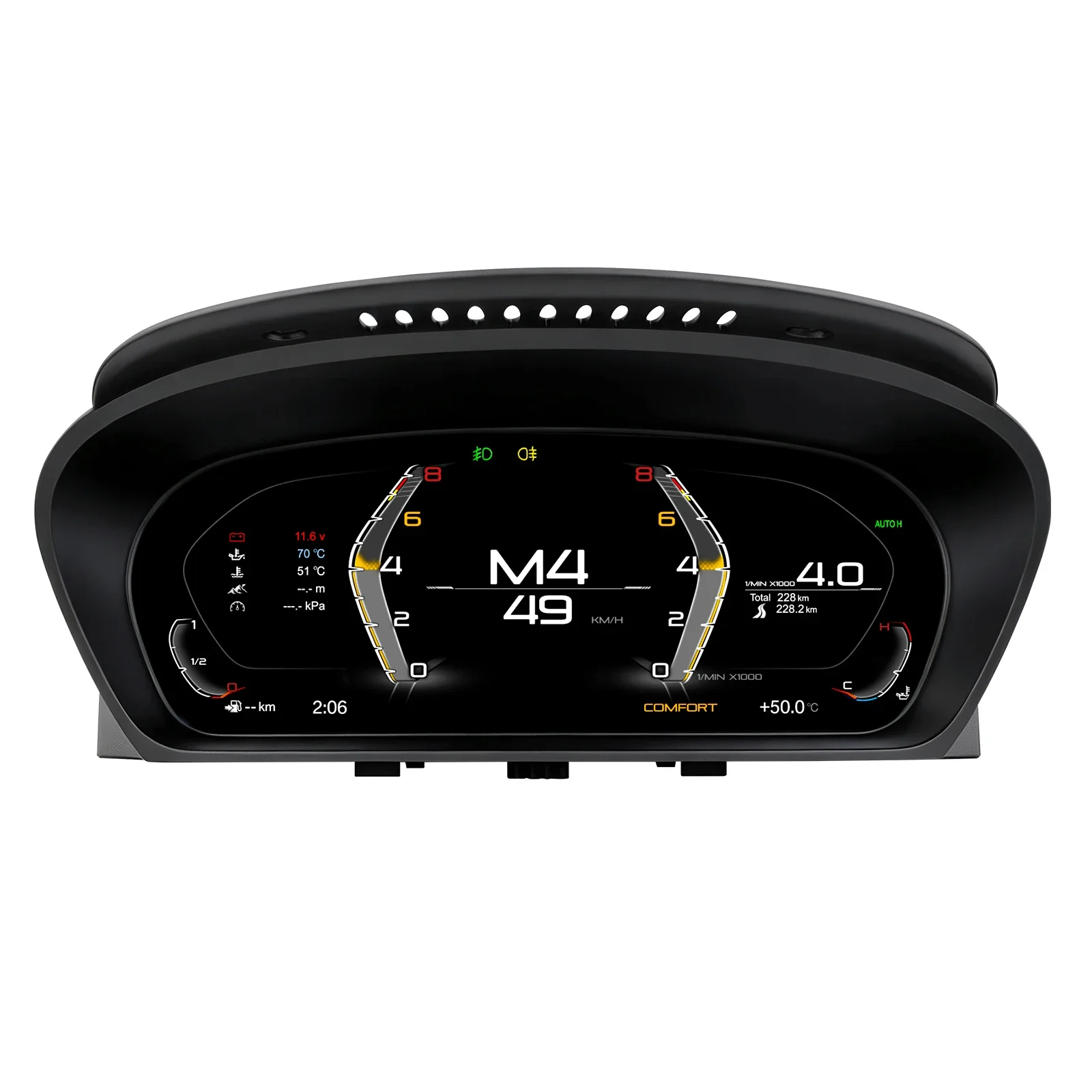 Hizpo Digitales Armaturenbrett-Cluster für BMW 5/6er Serie E60/X5 E70/X6 E71 E63/E64 X5 E70 X6 E71 Instrumententafel Virtuelles Cockpit-Cluster Instrumentenanzeige Tachometer Geschwindigkeitsmesser