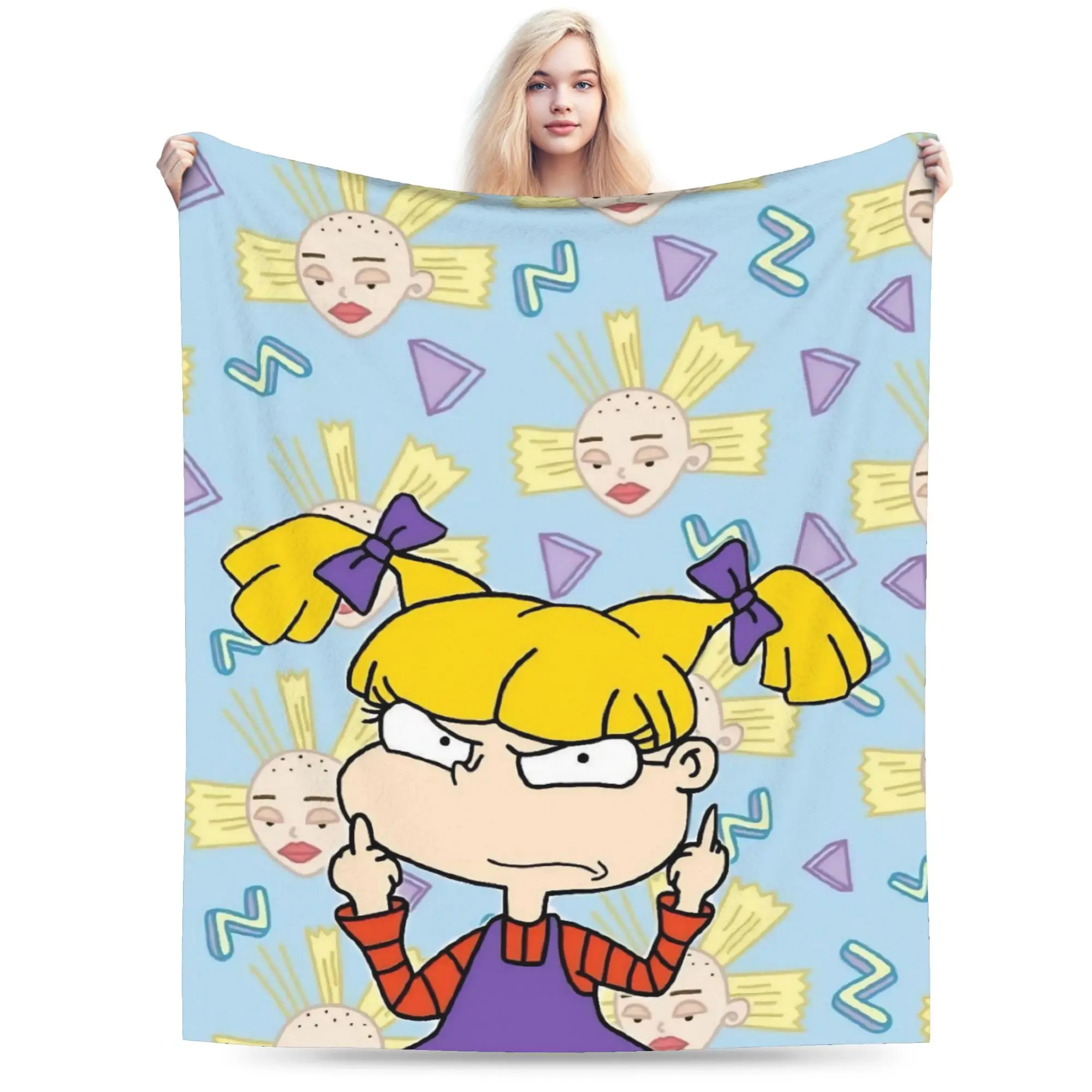 Cartoon R-Rugrats Blanket Multi-size Cozy and Lightweight  Throw Blankets for Sofa Couch and Bed