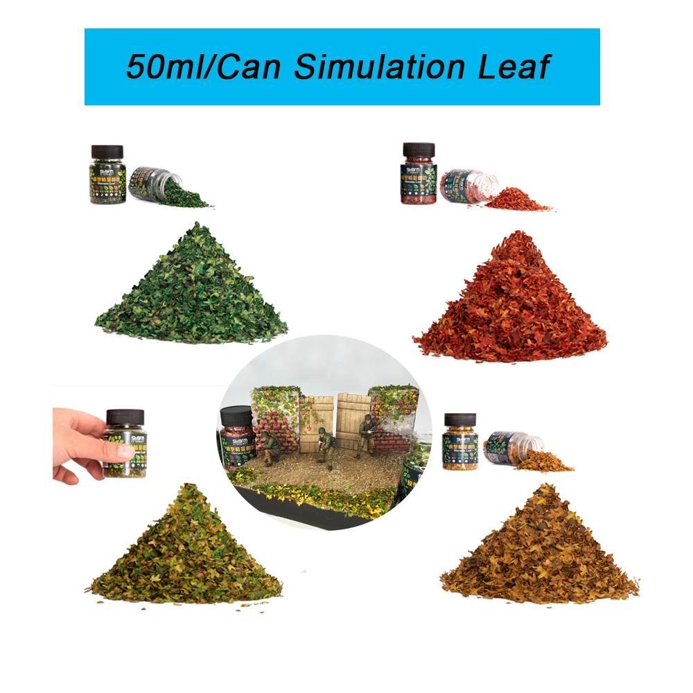 

56ML Scene Leaf Falling Leaves Diy Simulation Artifial Leaf Plant Landscaping Platform Military Soldier Building Kits