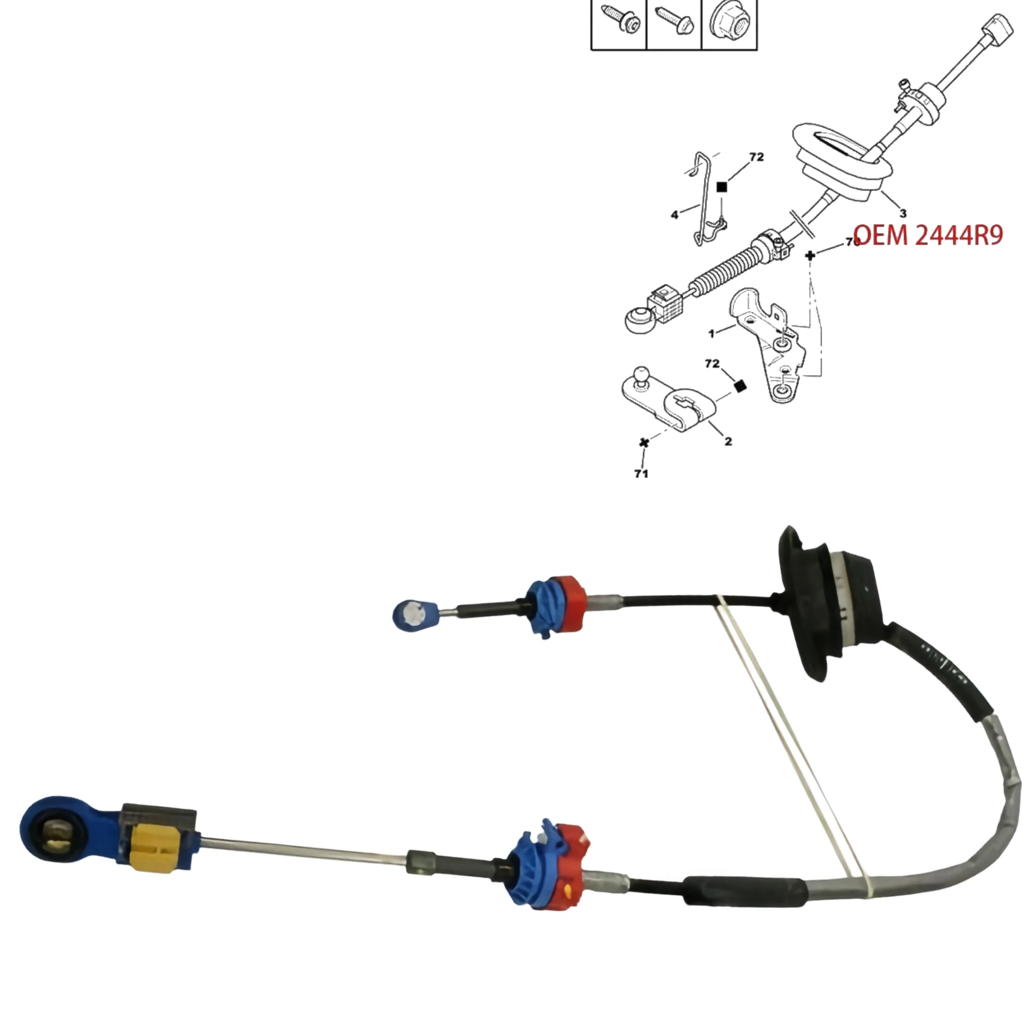 

2444R9 For Citroen C4 Triumph for Peugeot 307 307CC 307SW Gear selection control cable Select the gear control cable