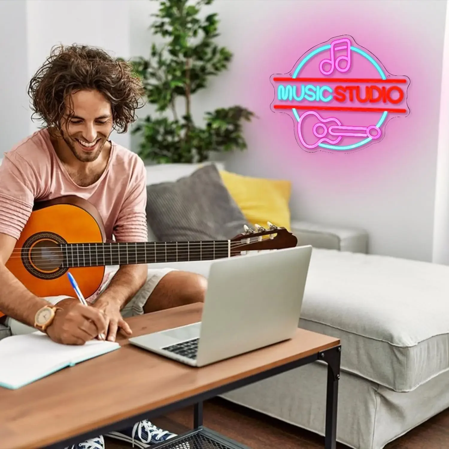Music Studio Neon Sign Guitar USB Dimmable LED Neon Lights for Recording Studio Concert Club Bar Bedroom Decoration Night Light - view 2