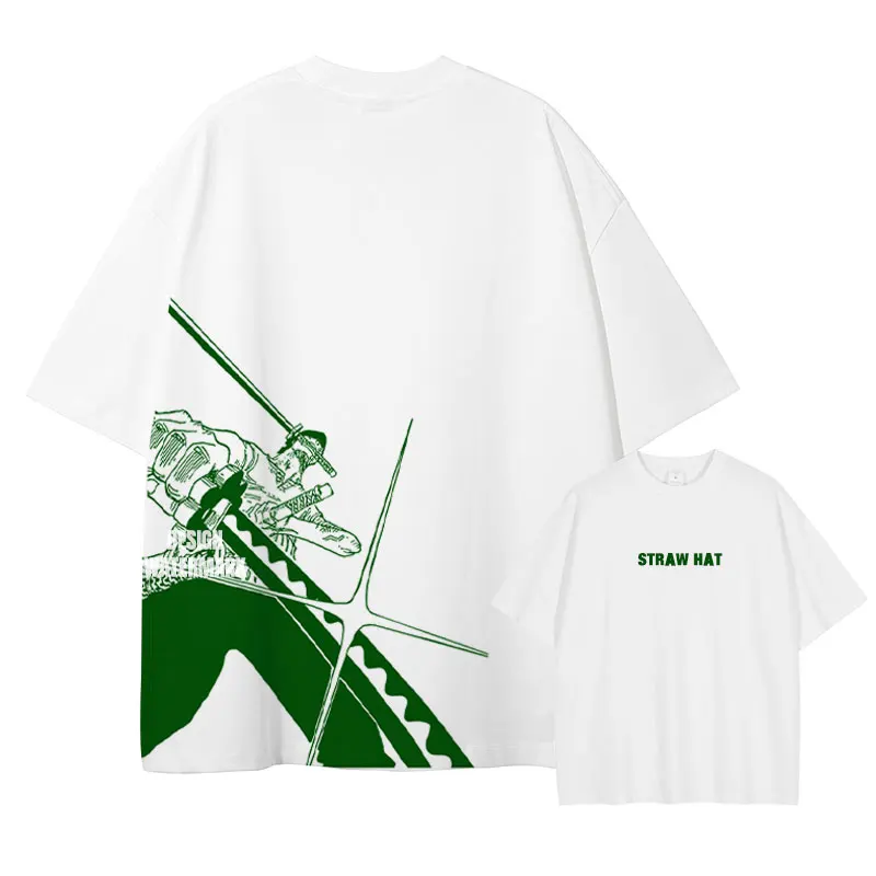 قطعة واحدة للرجال والنساء 2026 صيف جديد أنيمي Harajuku مزدوجة الوجهين مطبوعة الأمريكية العصرية عادية الوالدين والطفل #2