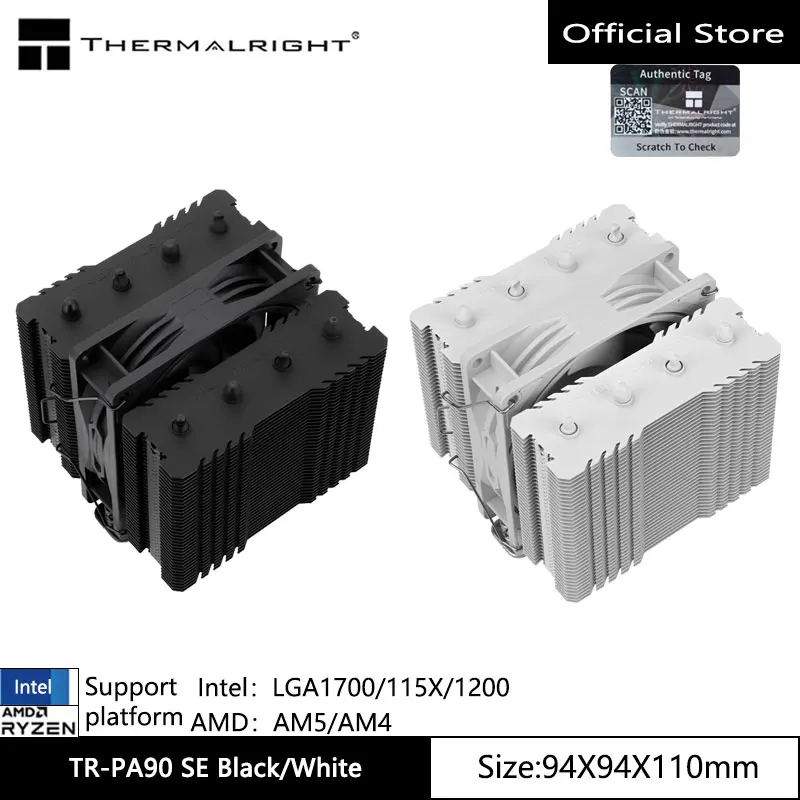 

Thermalright TR-PA90 SE CPU air -cooled heat sink, 4 heat pipe dual tower single fan, supports LGA1700/115X/1200/AM5/AM4