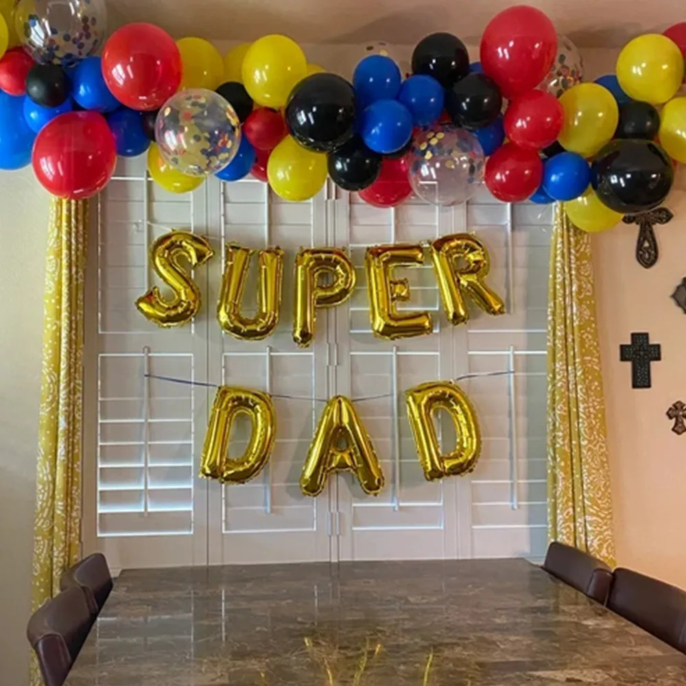 Juego de Globos de aluminio para el Día del Padre, Globos de helio para el mejor papá, decoraciones para fiestas, 1 Juego