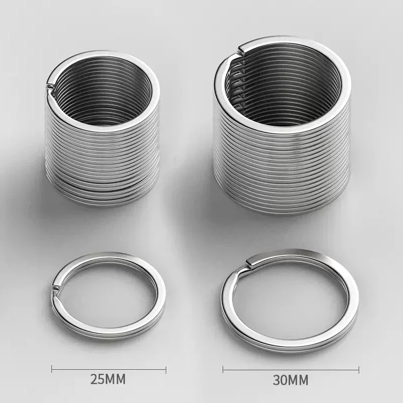 10-50pcs/lot Steel Keyring Blank Circle for DIY Keychain Jewelry Making Key Holder Split Key Ring Connector Wholesale 25/30mm